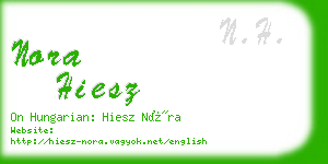 nora hiesz business card